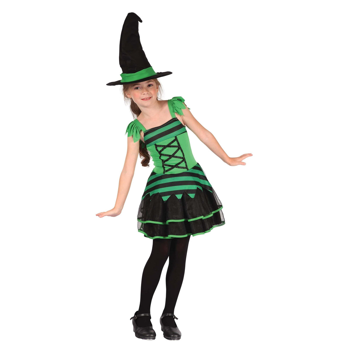 Witch Green/Black Childrens Costume 1