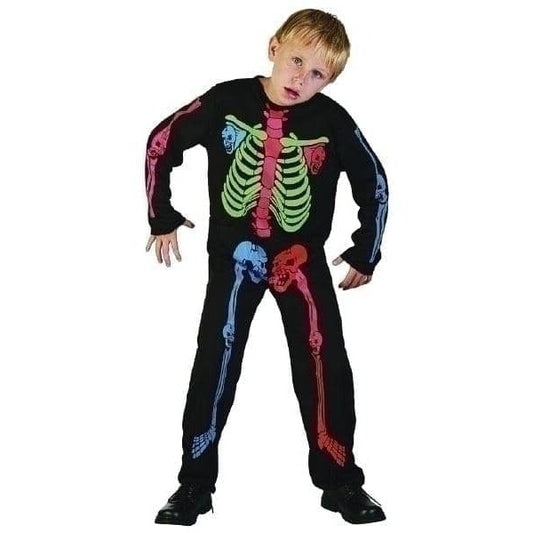 Skeleton Boy Multi Colour Medium Childrens Costume Male 1