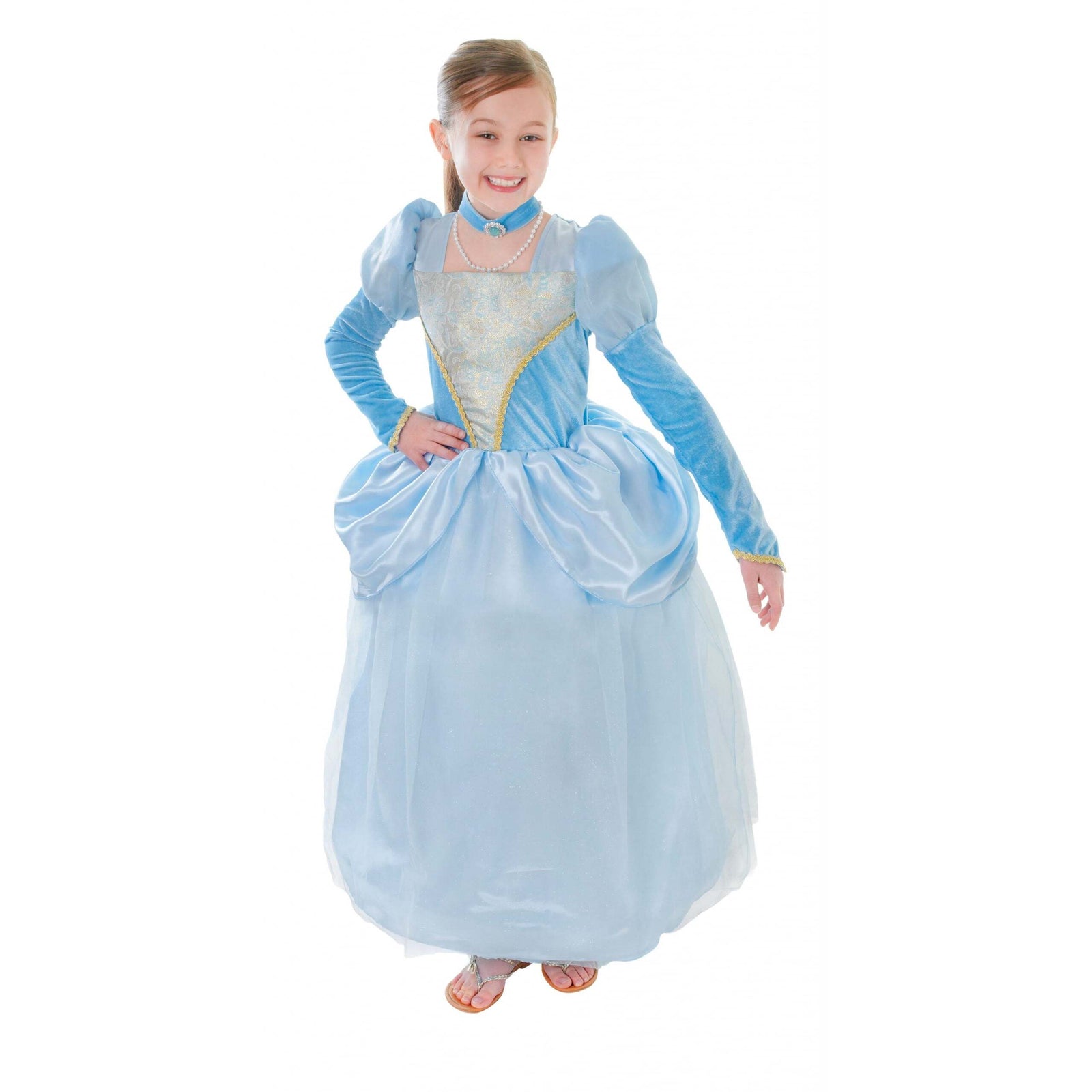 Blue Princess Dress + Choker Medium Childrens Costume Female 1
