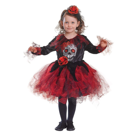 Skull Tutu Red Black Medium Childrens Costume Female 1