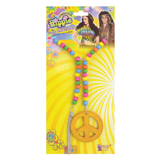 Peace Sign Necklace Wooden Costume Accessories Female 1