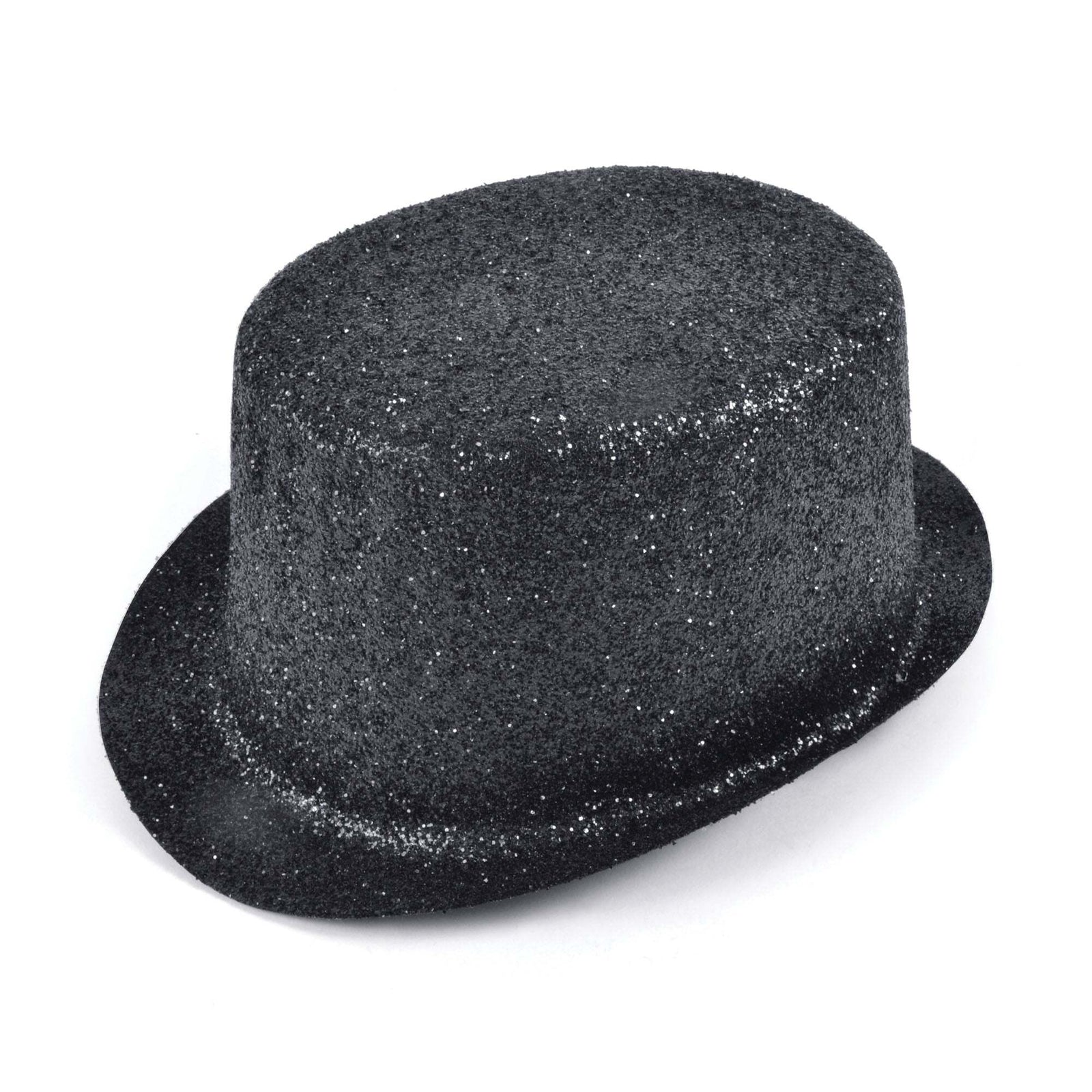 Glitter Black Topper Plastic Hat Adult 1