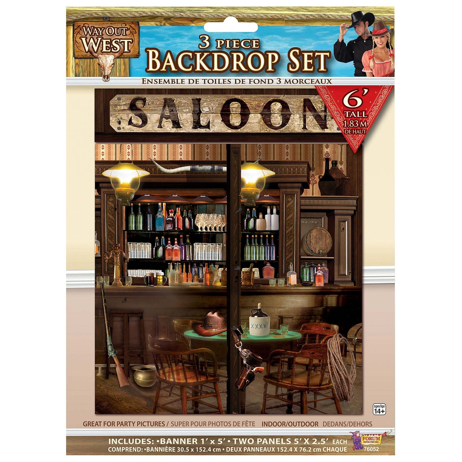 Way Out West Back Drop Set 3 Pc 6ft Tall Multi Party Goods Unisex 1