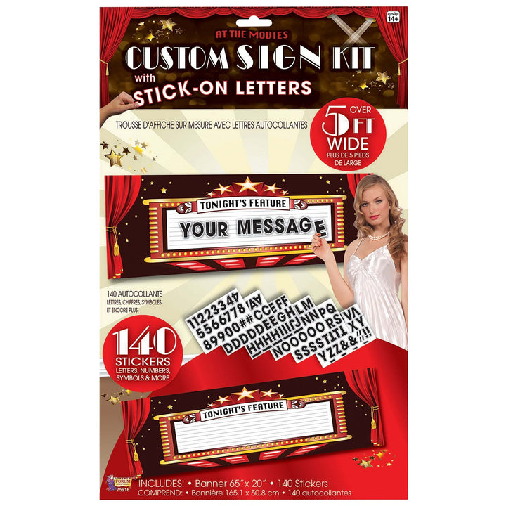 At The Movies Custom Sign Kit Party Decoration 1
