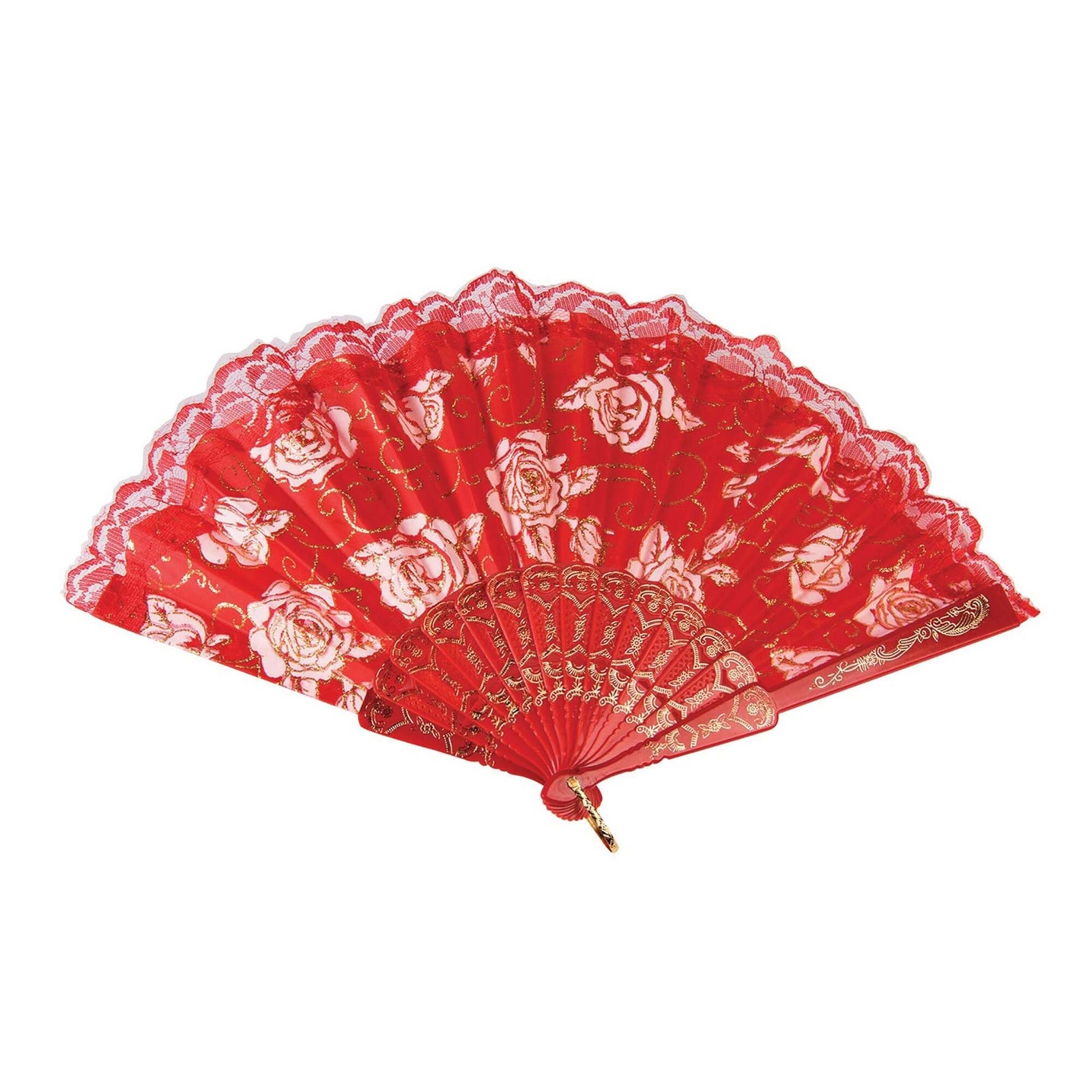 Day Of The Dead Fan Red Costume Accessories Female 1