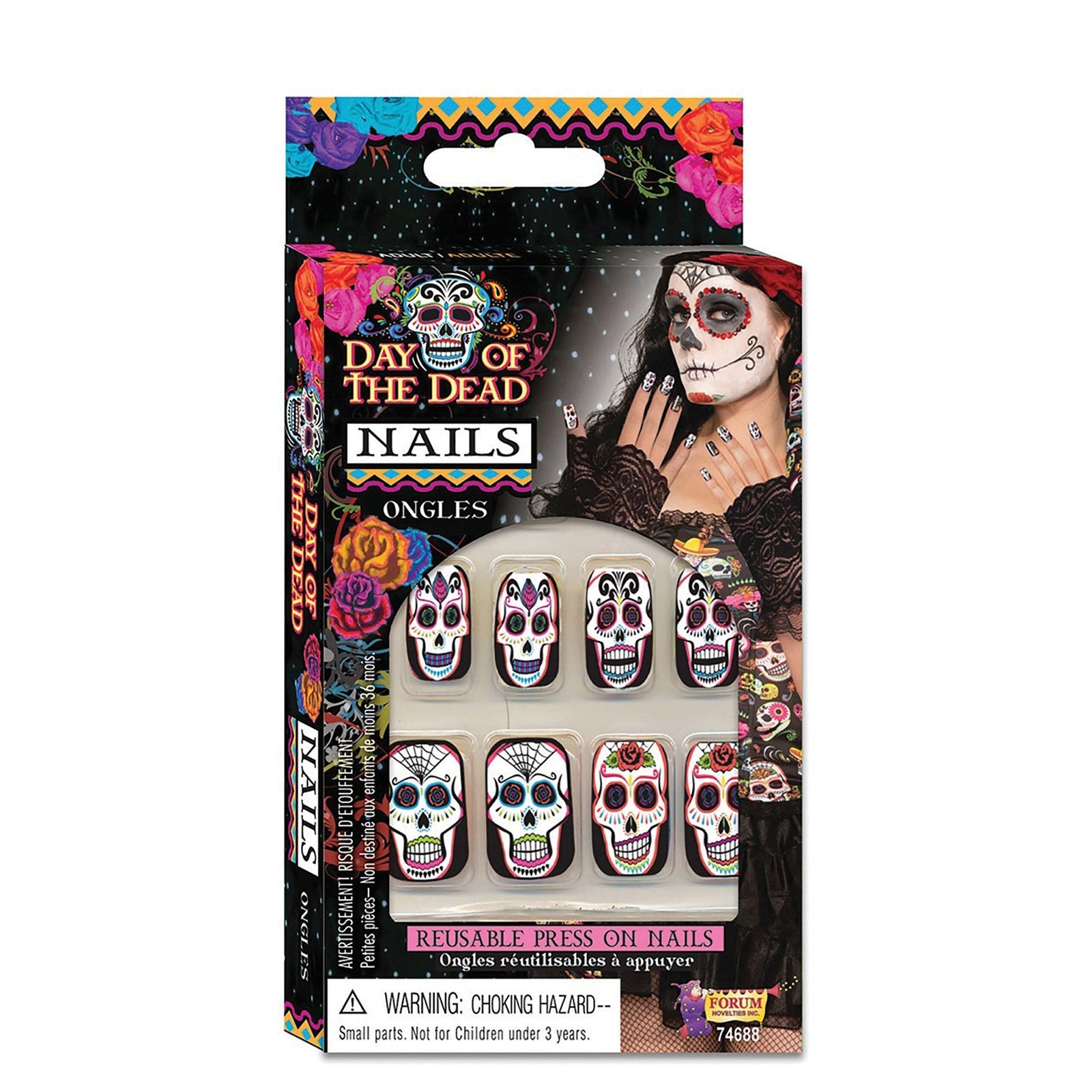 Day Of The Dead Nails Costume Accessories Female 1