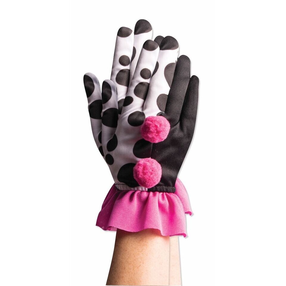 Harlequin Clown Ruffle Gloves Costume Accessory 1