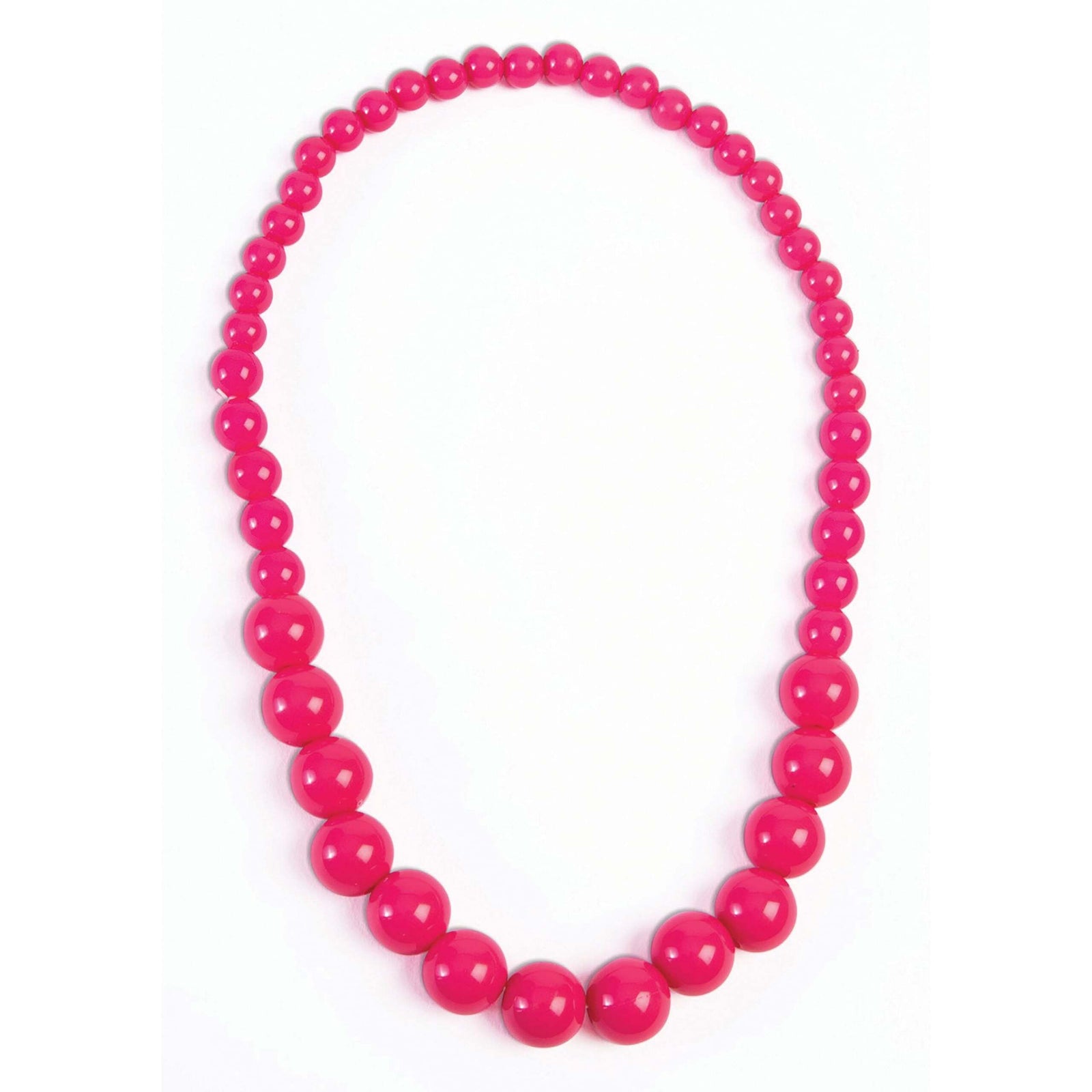 Pop Art Big Pearl Necklace Hot Pink Costume Accessories Female 1