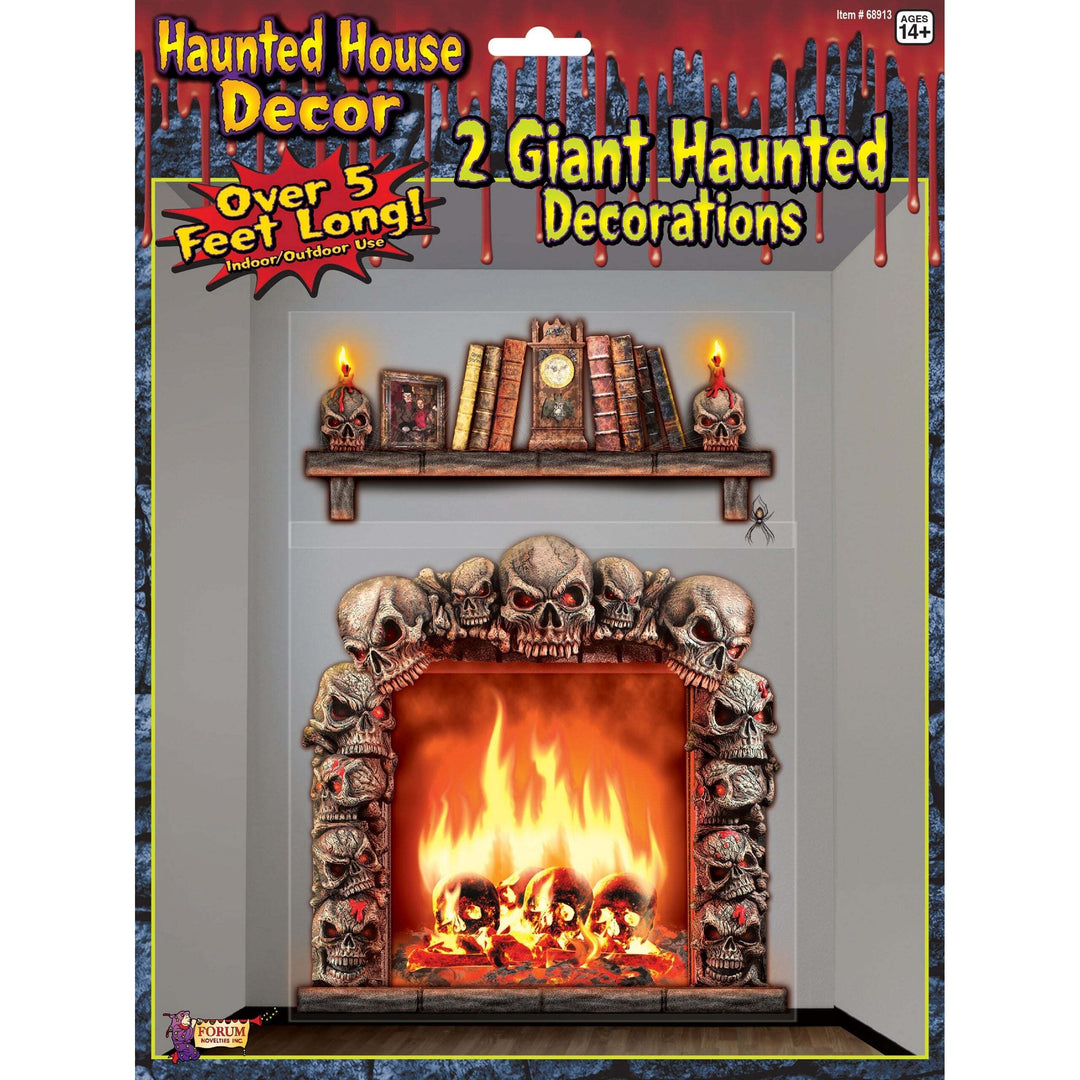 Haunted House Giant Wall Decoration Skull Fireplace 1