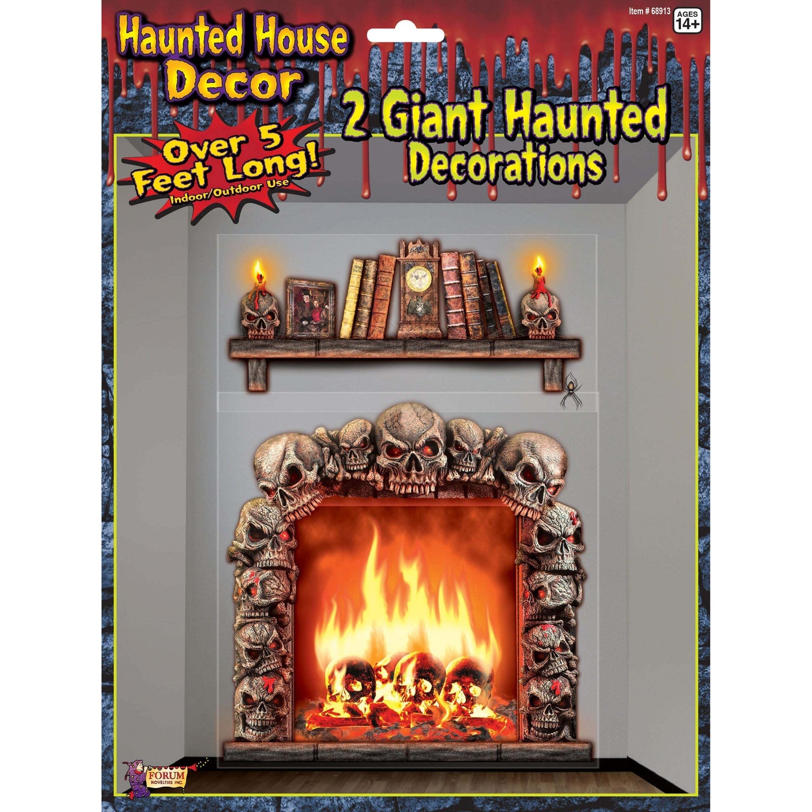 Haunted House Giant Wall Decoration Skull Fireplace 1