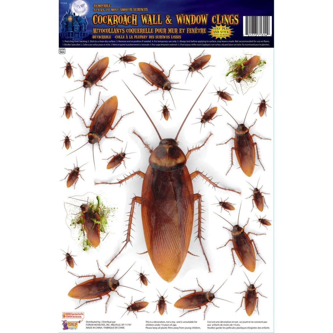 Cockroach Wall &amp; Window Stickers Halloween Items Unisex 1