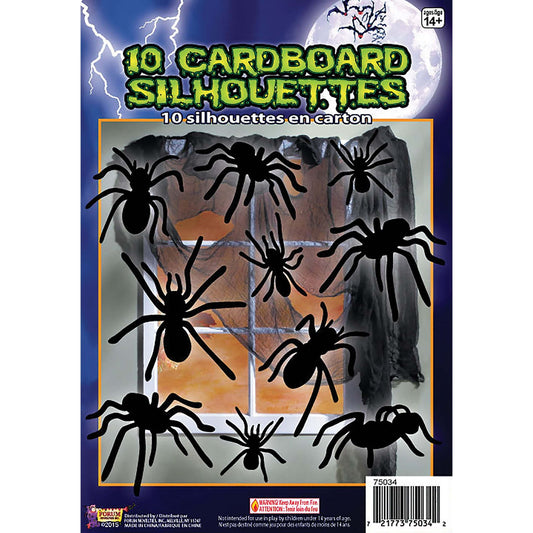 Silhouette Shadow Spiders 10pc Halloween Items Unisex 1