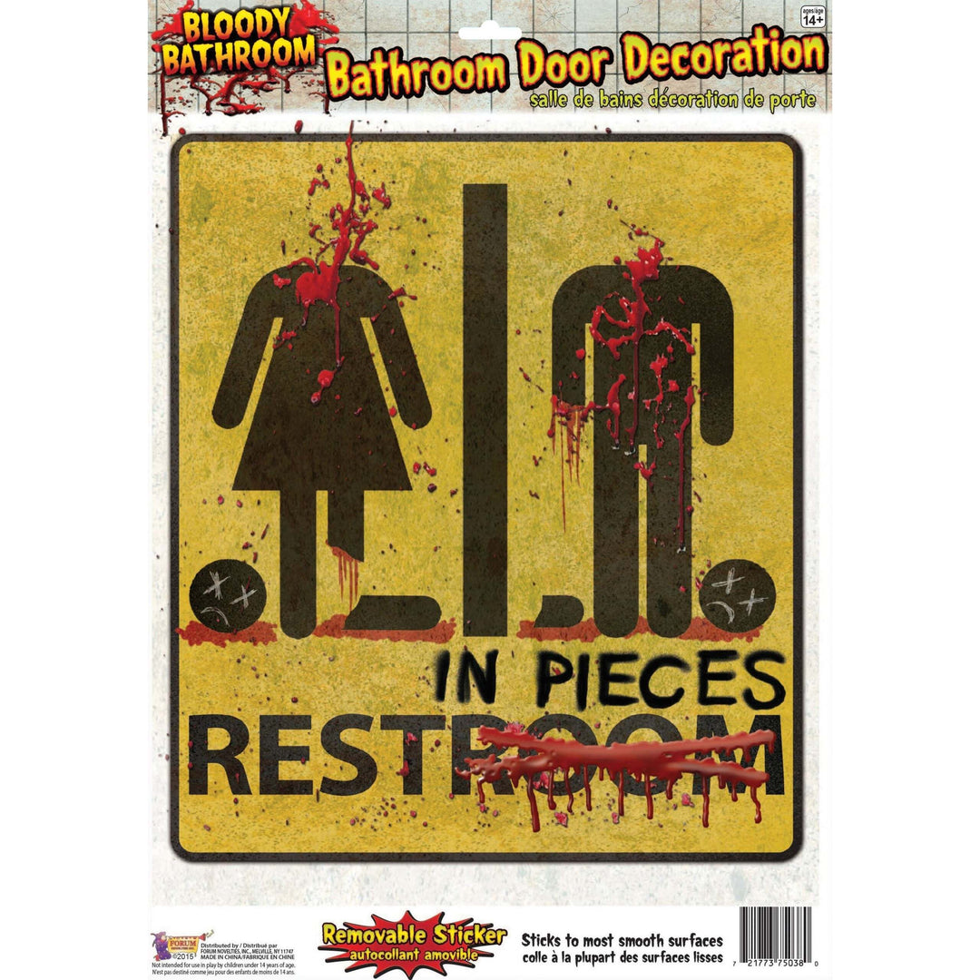 Bloody Unrestroom Door Sign Halloween Items Unisex 1