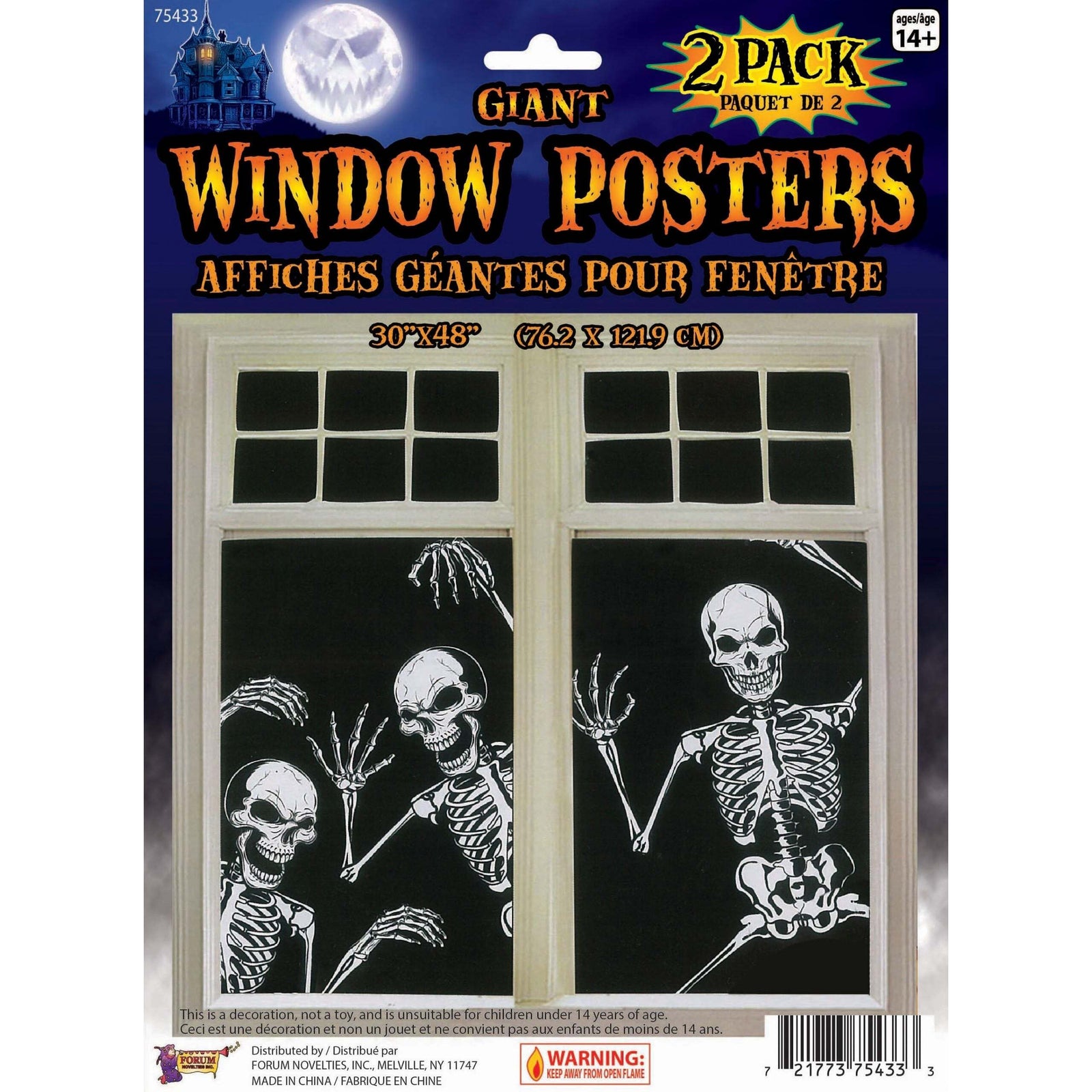 Skeleton Window Poster Halloween Decoration 1