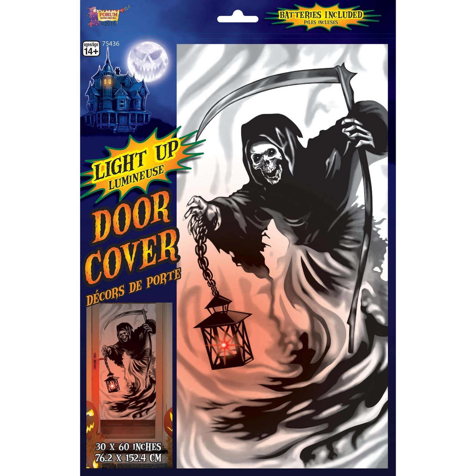 Light Up Door Cover Reaper Halloween Items Unisex 1