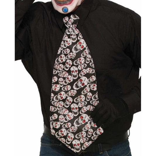 Evil Clown Skull Face Jumbo Tie Costume Accessory 1