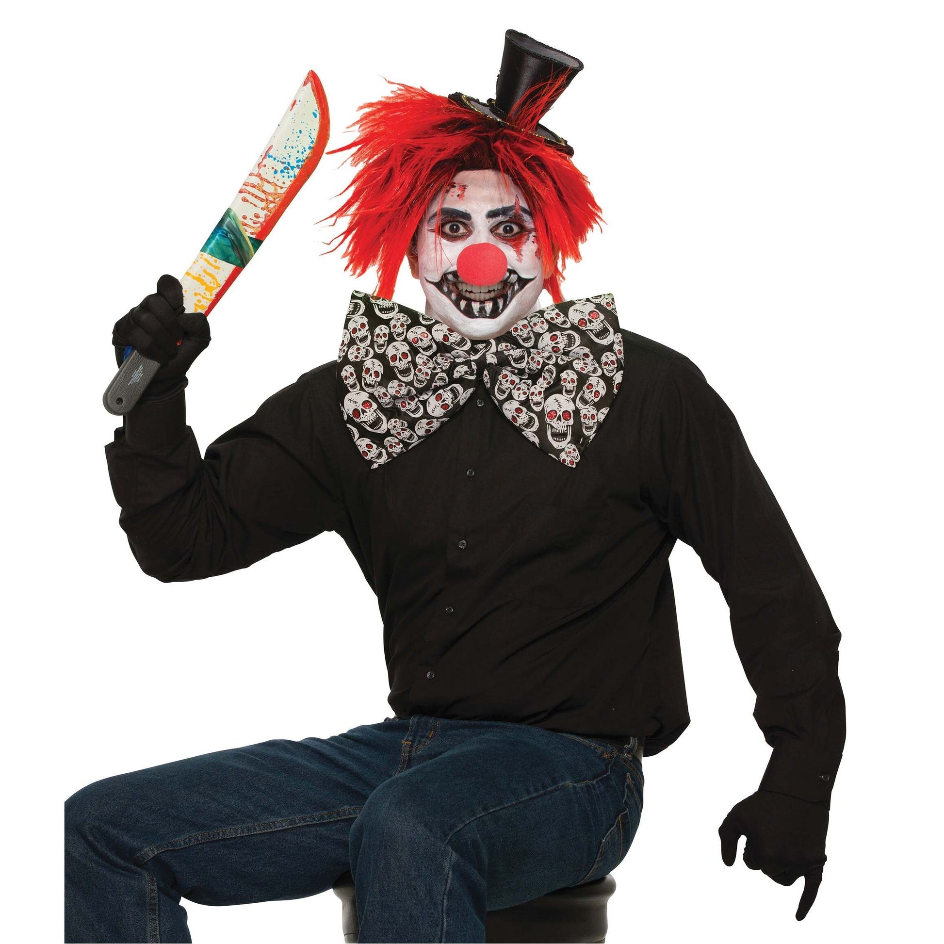 Evil Clown Jumbo Bow Tie Costume Accessories Male 1