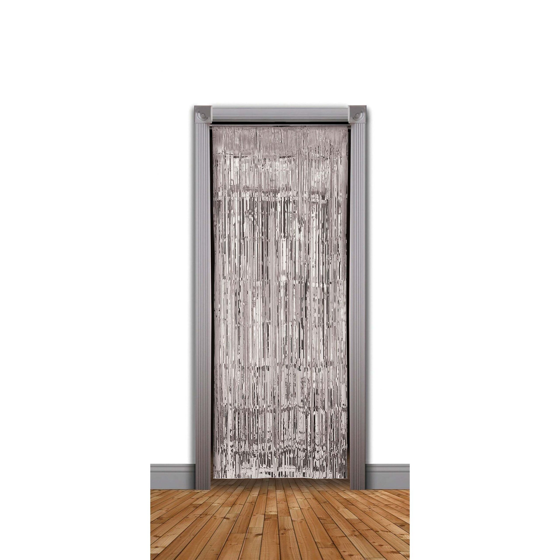 Silver Tinsel Doorway Curtain 240cm x 94cm Party Decoration 1