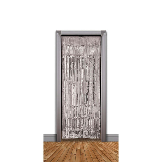 Silver Tinsel Doorway Curtain 240cm x 94cm Party Decoration 1