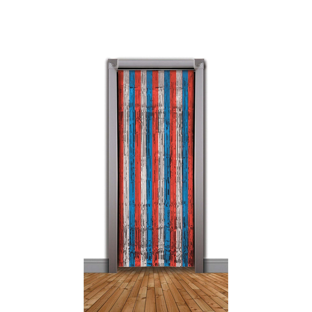 Doorway Curtain Rd Sil Blu Tinsel 240x94cm Party Goods Unisex 1