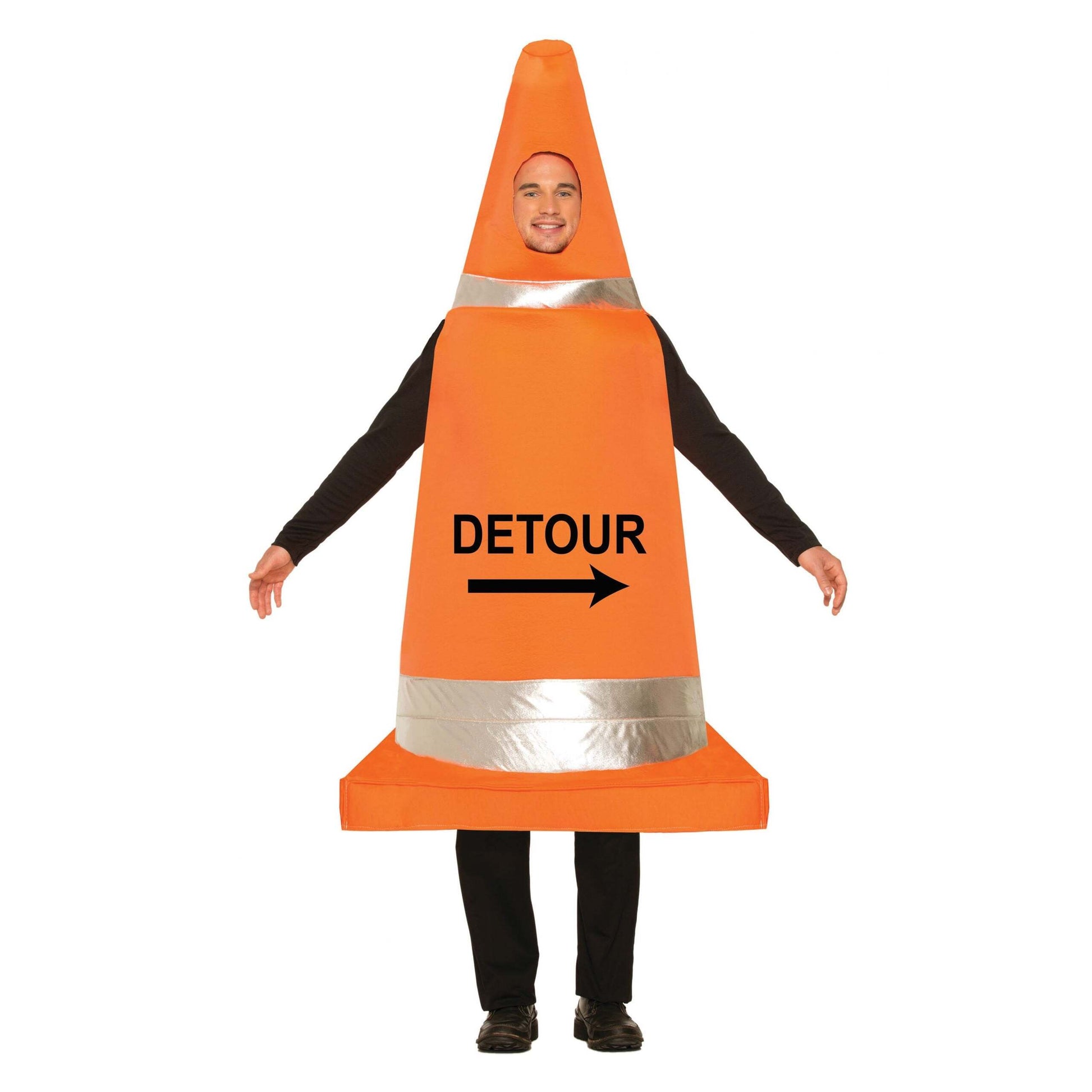Traffic Cone Costume Adult Orange Detour Sign 1