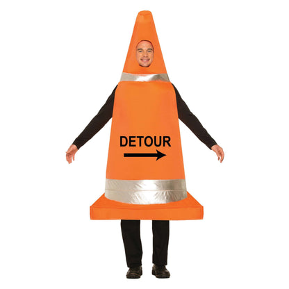 Traffic Cone Costume Adult Orange Detour Sign 1