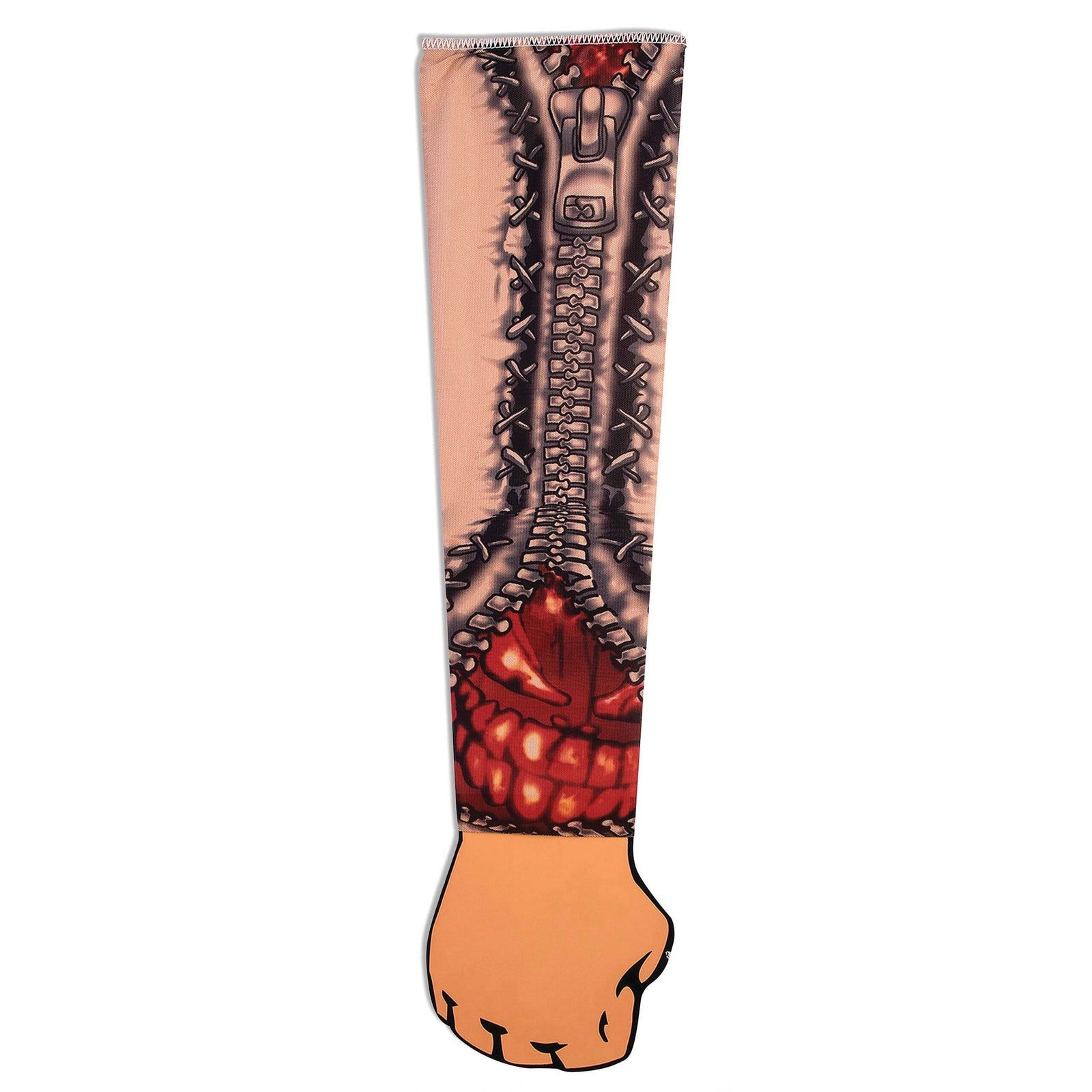 Fake Tattoo Sleeve Zipper Zombie Costume Accessory 1