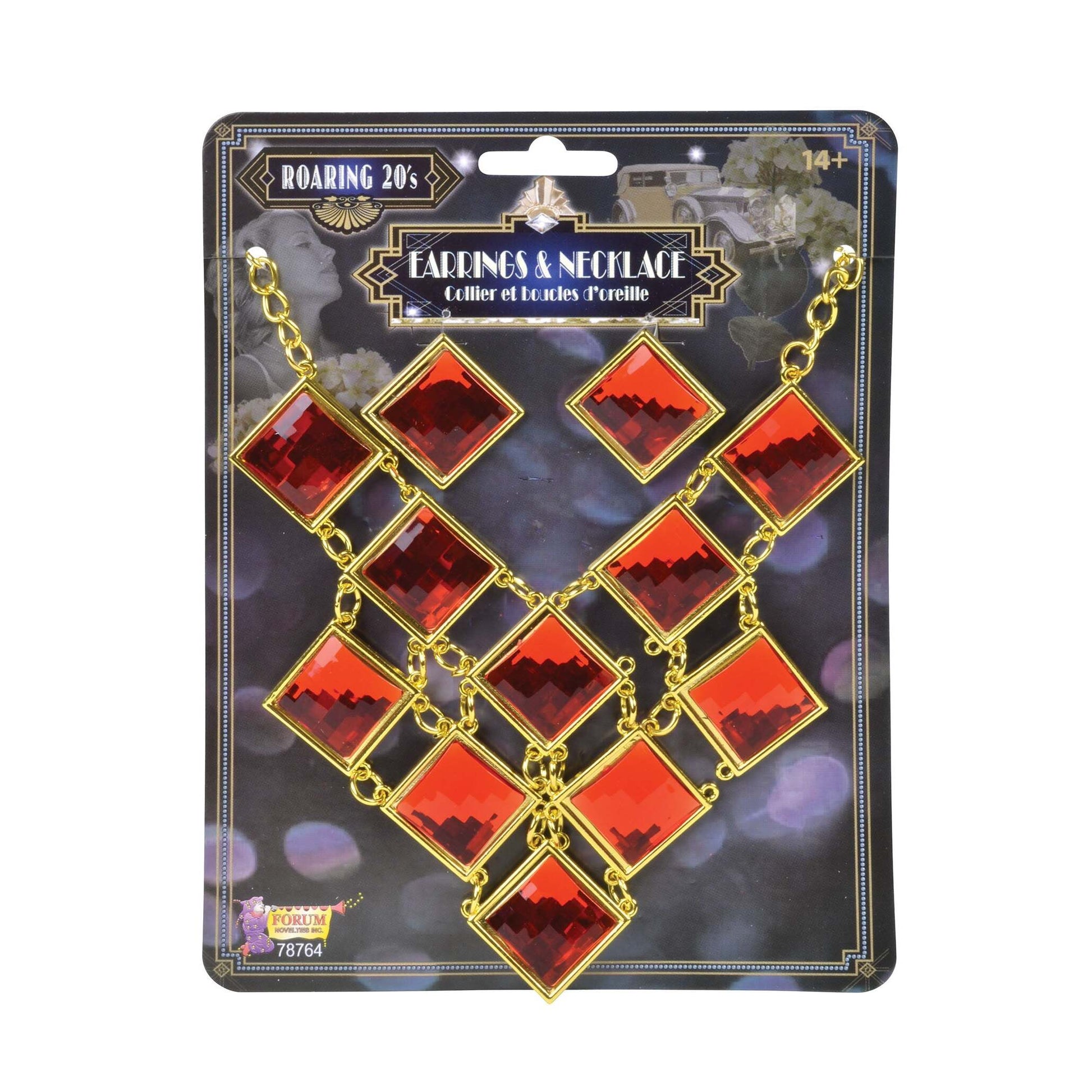 Roaring 20s Ruby Jewellery Set Costume Accessories 1