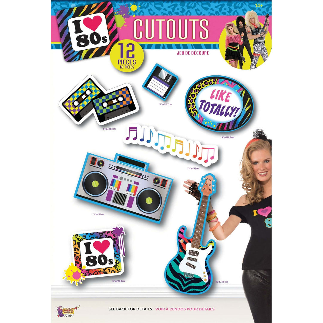 80s Party Cut Outs 12pc Goods 1