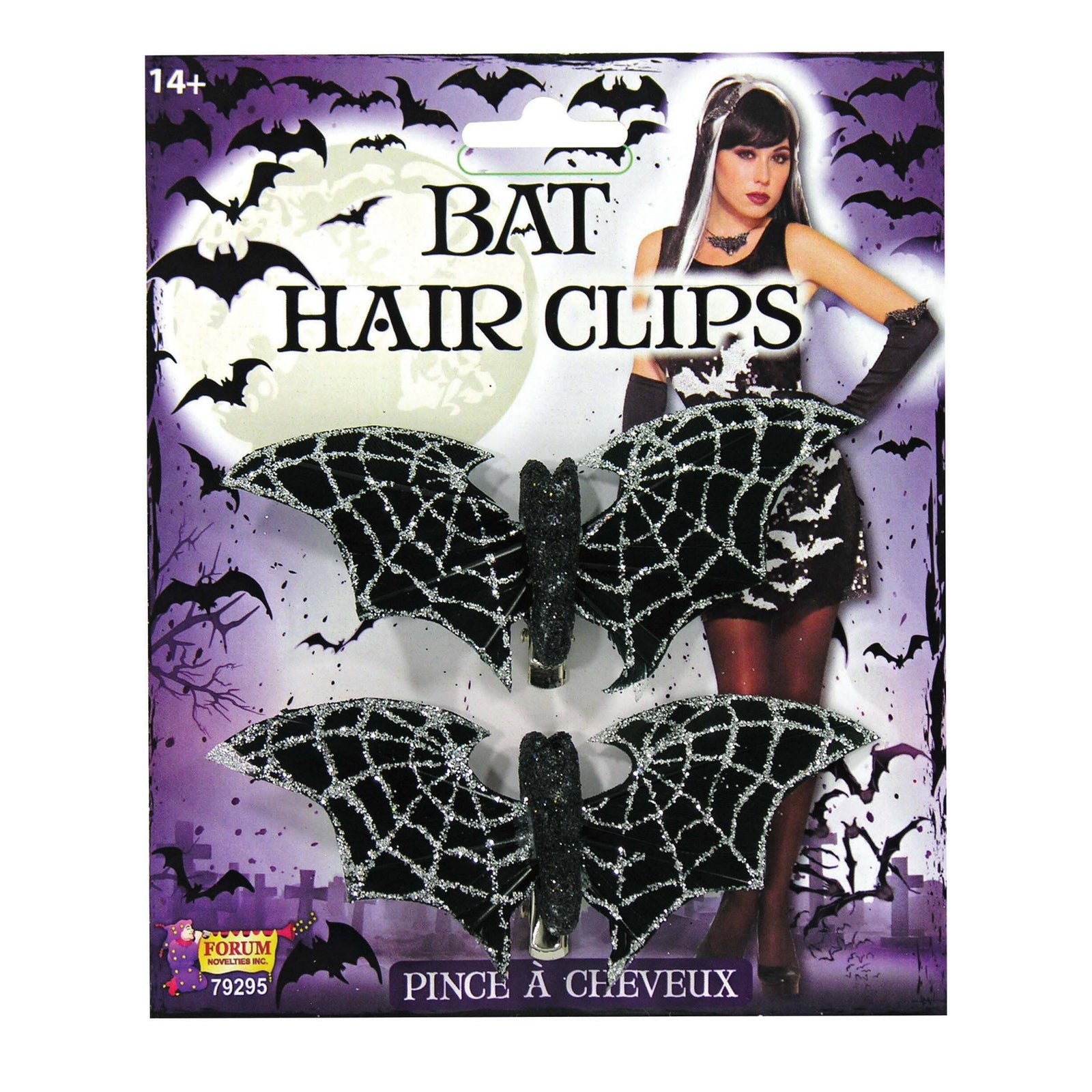 Bat Hair Clips Glitter Costume Accessories Female 1