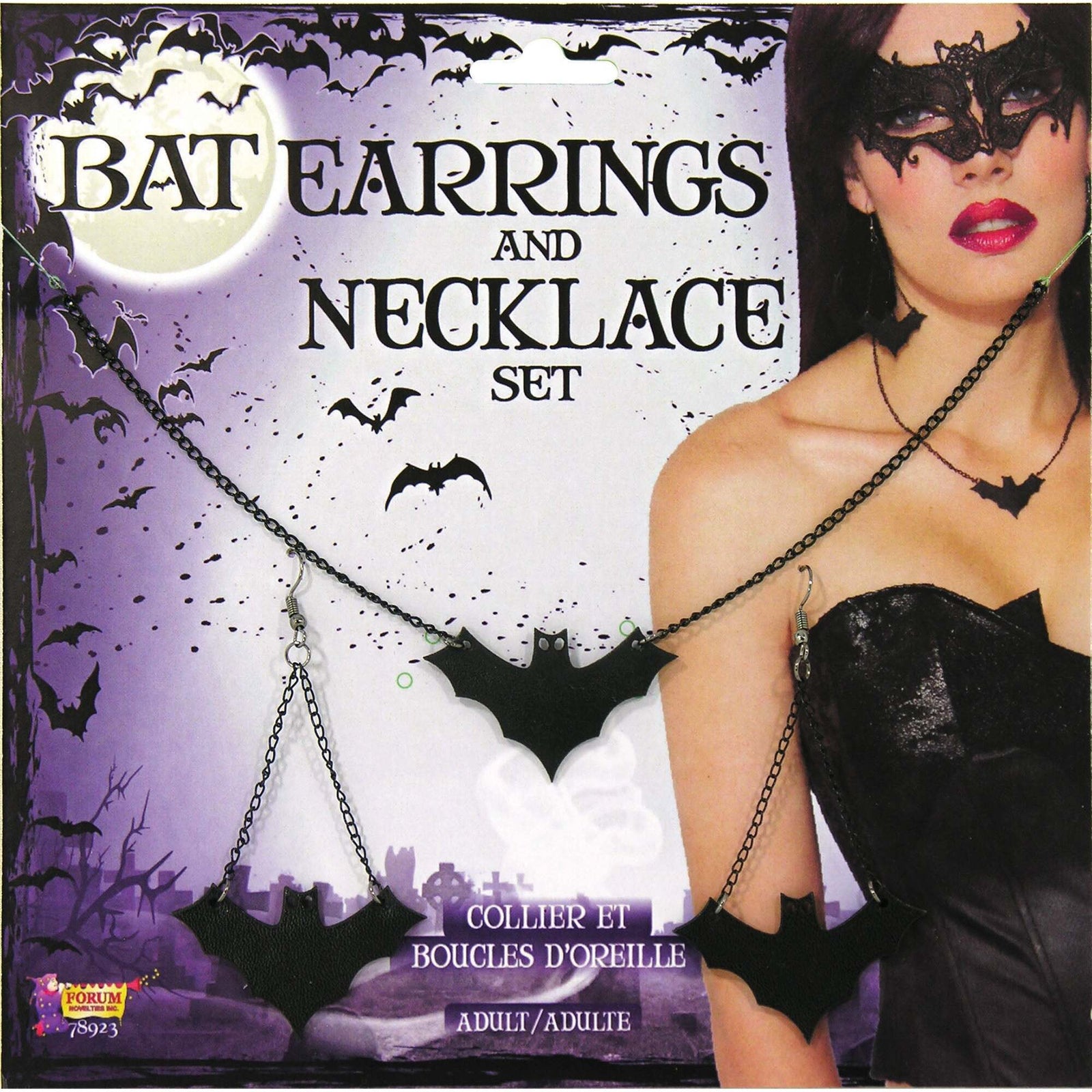 Bat Earring and Necklace Costume Accessories Female 1