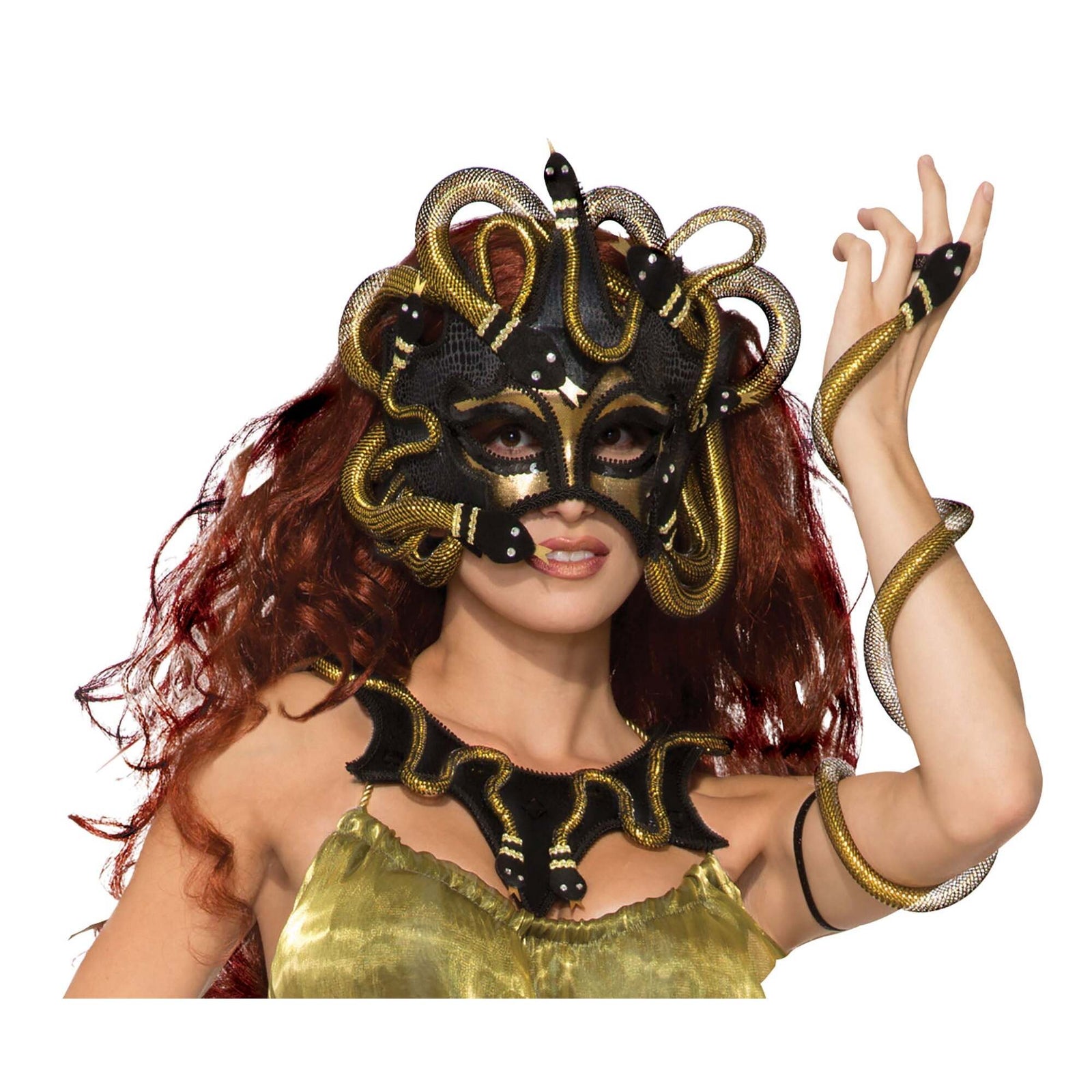 Medusa Greek Monster Snake Mask Gold 1