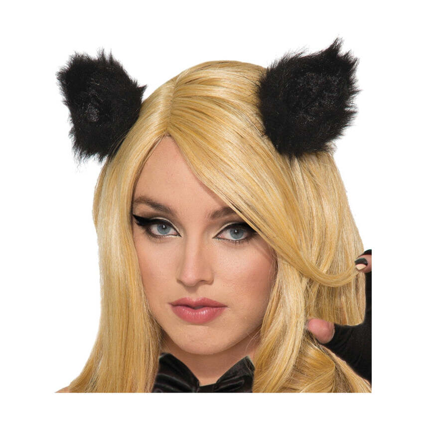 Black Cat Clip on Ears Costume Accessory 1