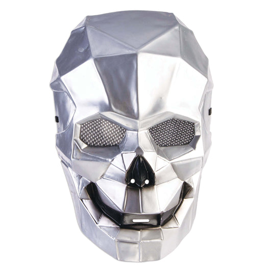 Cyborg Skull Mask Silver Plastic Masks Cardboard Male 1