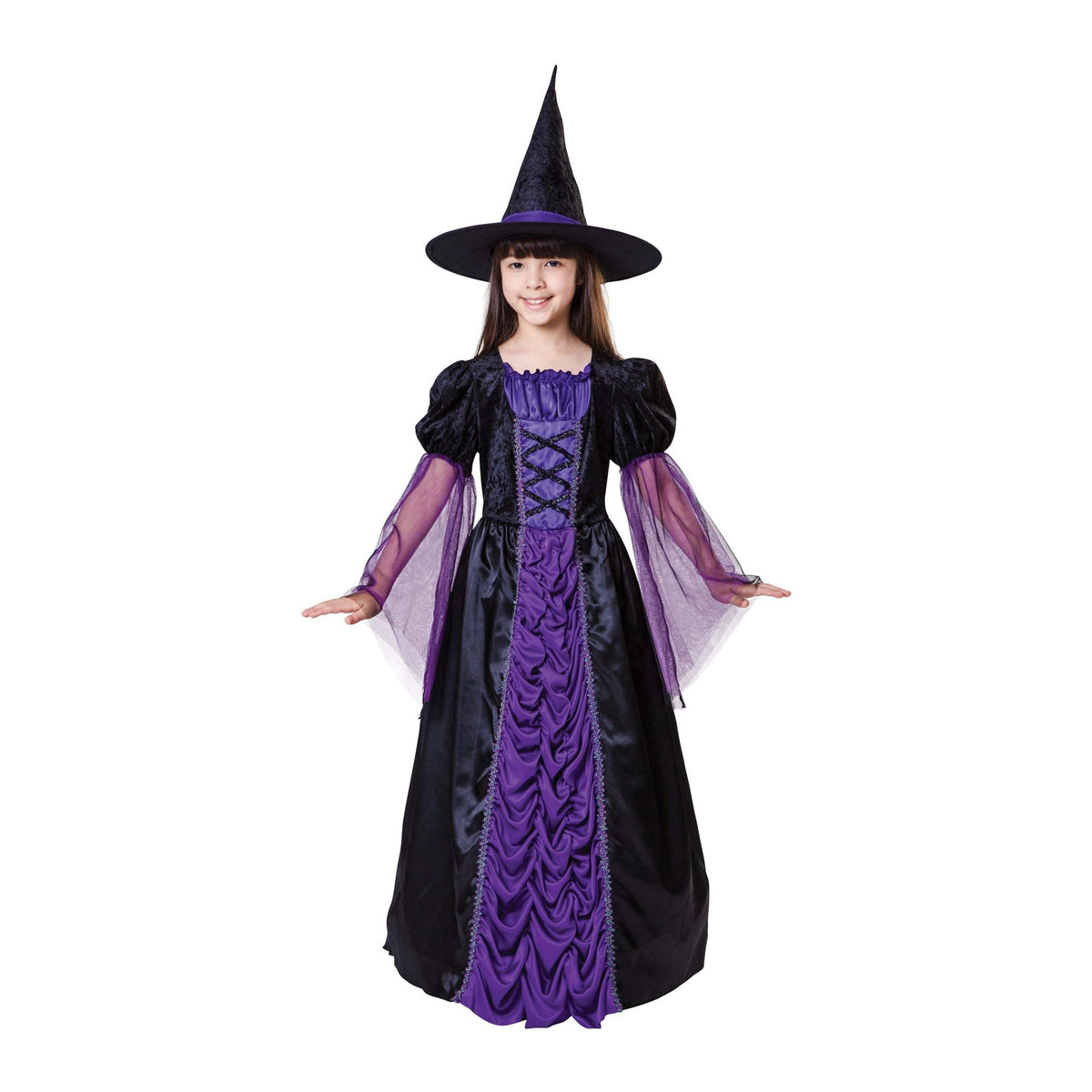 Princess Witch Black Purple Small Children's Costume Female To Fit Child Of Height 110cm 122cm 1