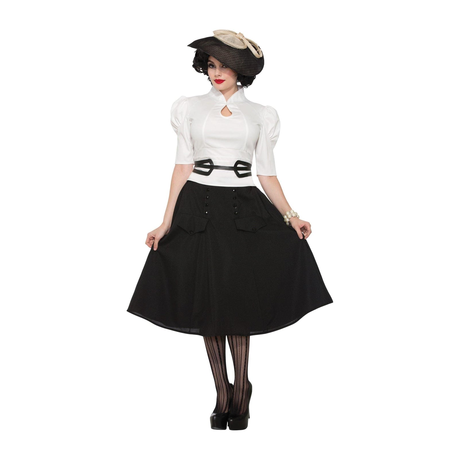 1940s White Blouse Adult Costume Female Uk Size 10 14 1