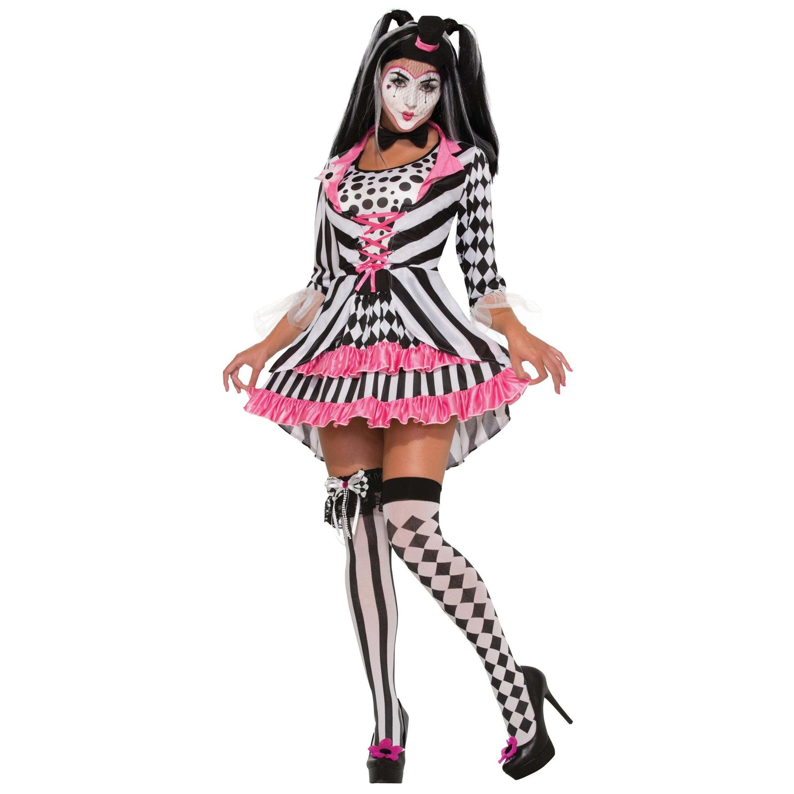 Harlequin Clown Ring Mistress Adult Costume Female Uk Size 10 14 1