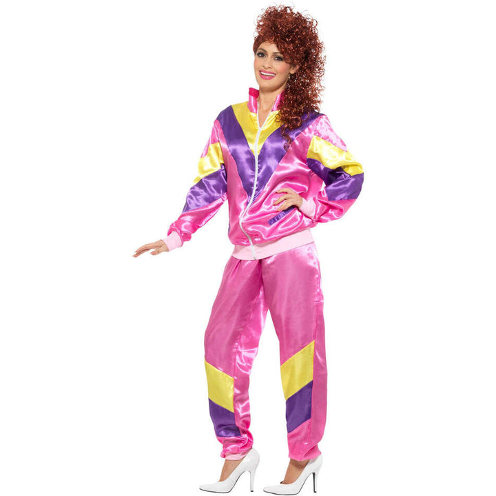 80s Height Of Fashion Shell Suit Costume Adult Pink 1