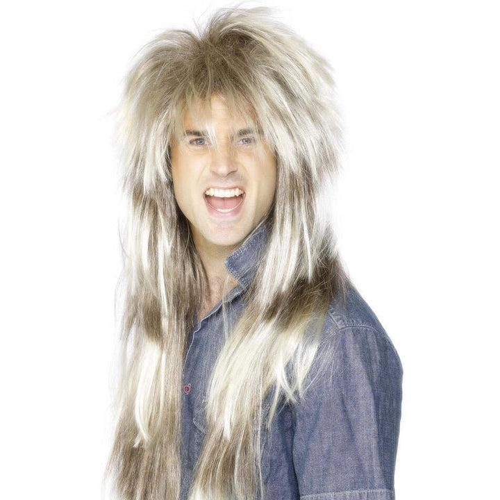 80s Mega Mullet Wig Blonde and Brown Pat Sharp Hair 1
