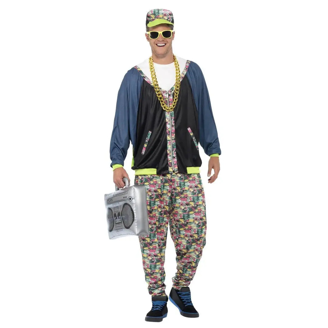 80s Hip Hop Costume Adult Vanilla Ice Style Jacket Trousers and Hat 1