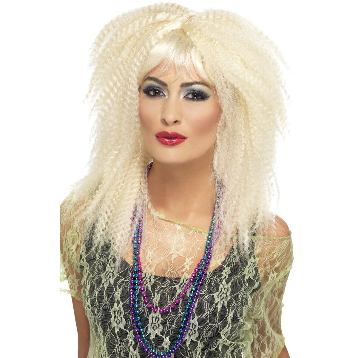 80s Trademark Crimp Wig Adult Blonde 1