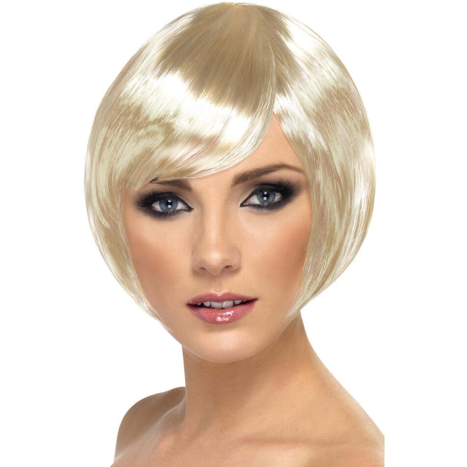 Blonde Short Bob Wig with Fringe Babe Costume Hair 1