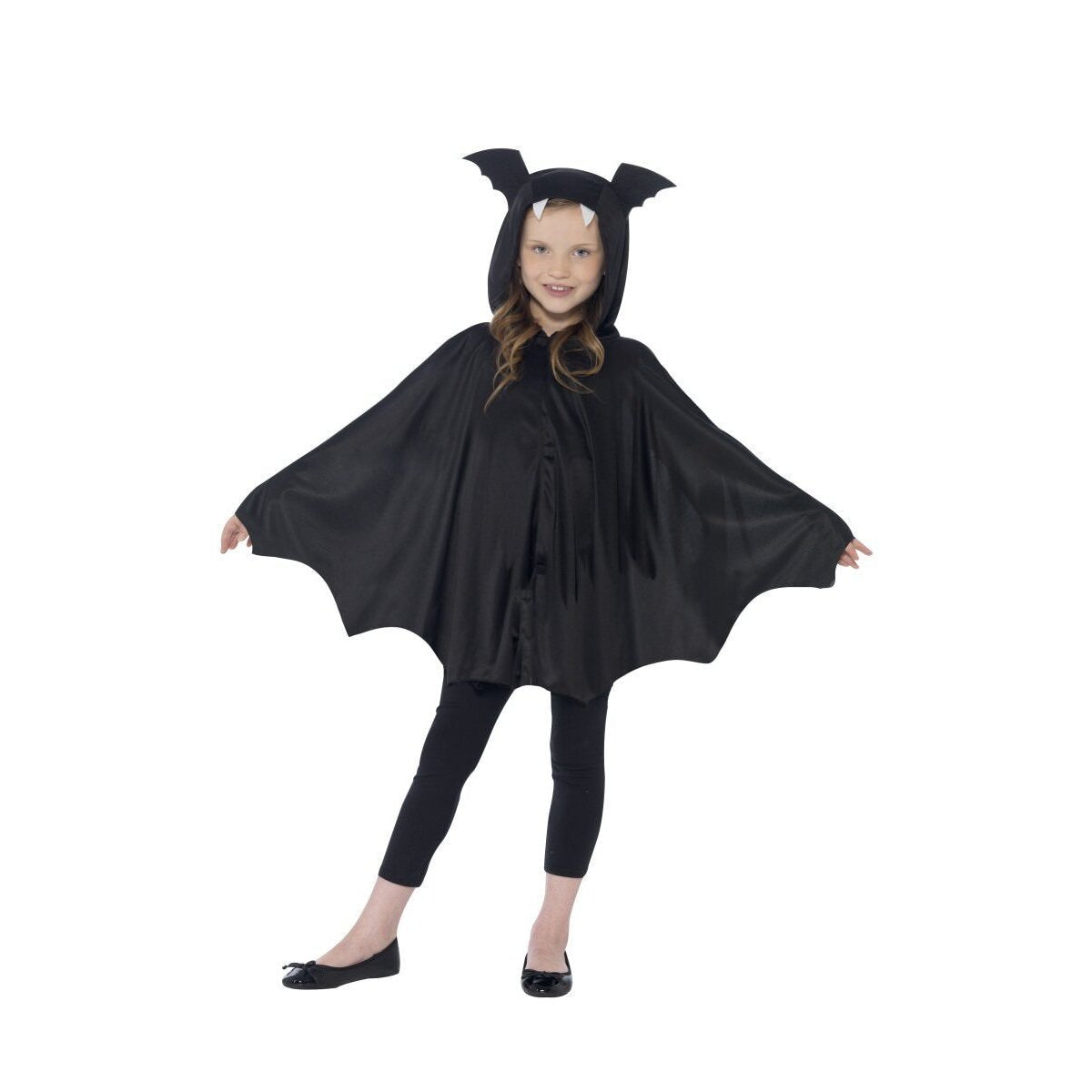 Bat Cape Kids Black Hooded with Ears Halloween Costume Accessory 1