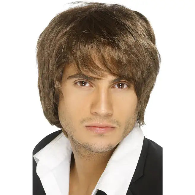 Boy Band Wig Short Brown Adult Costume Hair 1990s 1