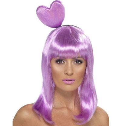 Candy Queen Wig Adult Lilac Heart Headband Katy Perry Costume Accessory 1