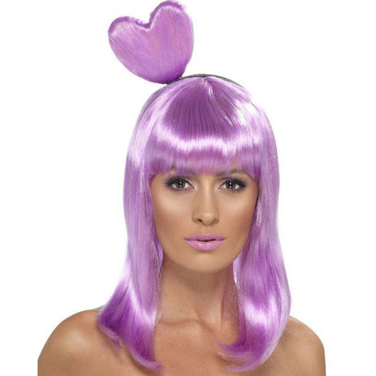 Candy Queen Wig Adult Lilac Heart Headband Katy Perry Costume Accessory 1