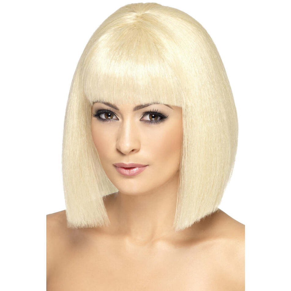 Short Blonde Coquette Wig with Fringe Adult Glamour Costume Hair 1