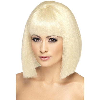 Short Blonde Coquette Wig with Fringe Adult Glamour Costume Hair 1