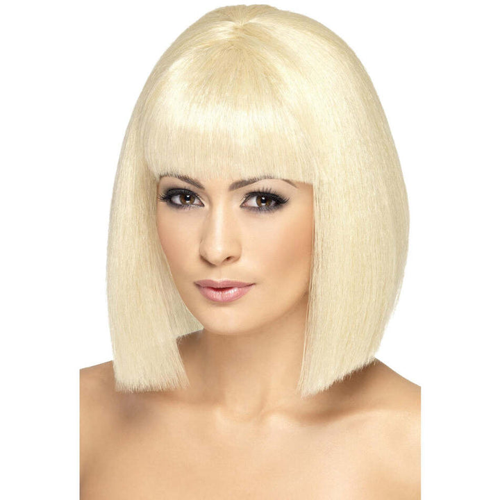 Short Blonde Coquette Wig with Fringe Adult Glamour Costume Hair 1