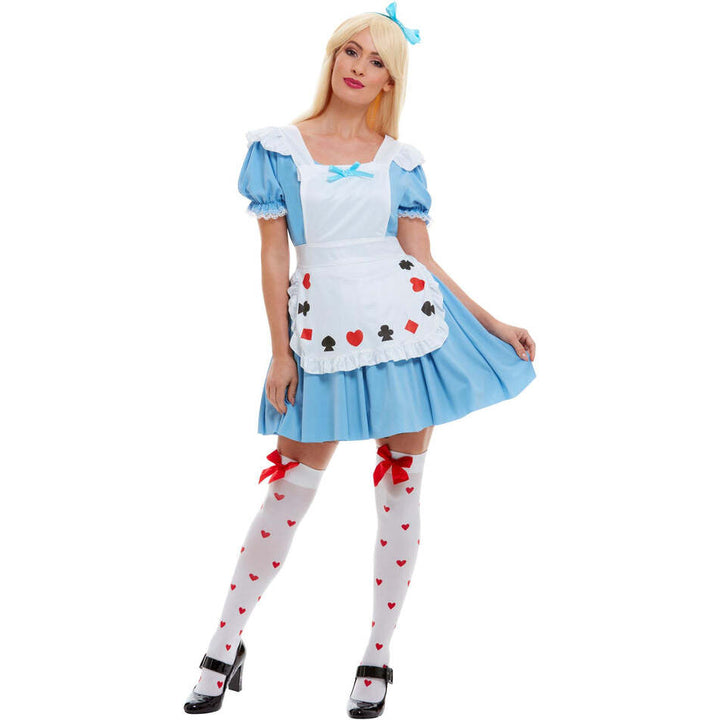 Deck of Cards Girl Costume Ladies Blue Dress Alice in Wonderland Style 1